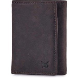 Leather Men Travel Front Pocket RFID Blocking Card Wallet  4 x 3.25 x 0.75")